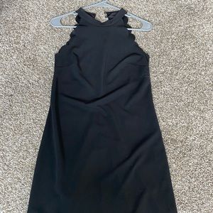 Black Scallop Detail Dress